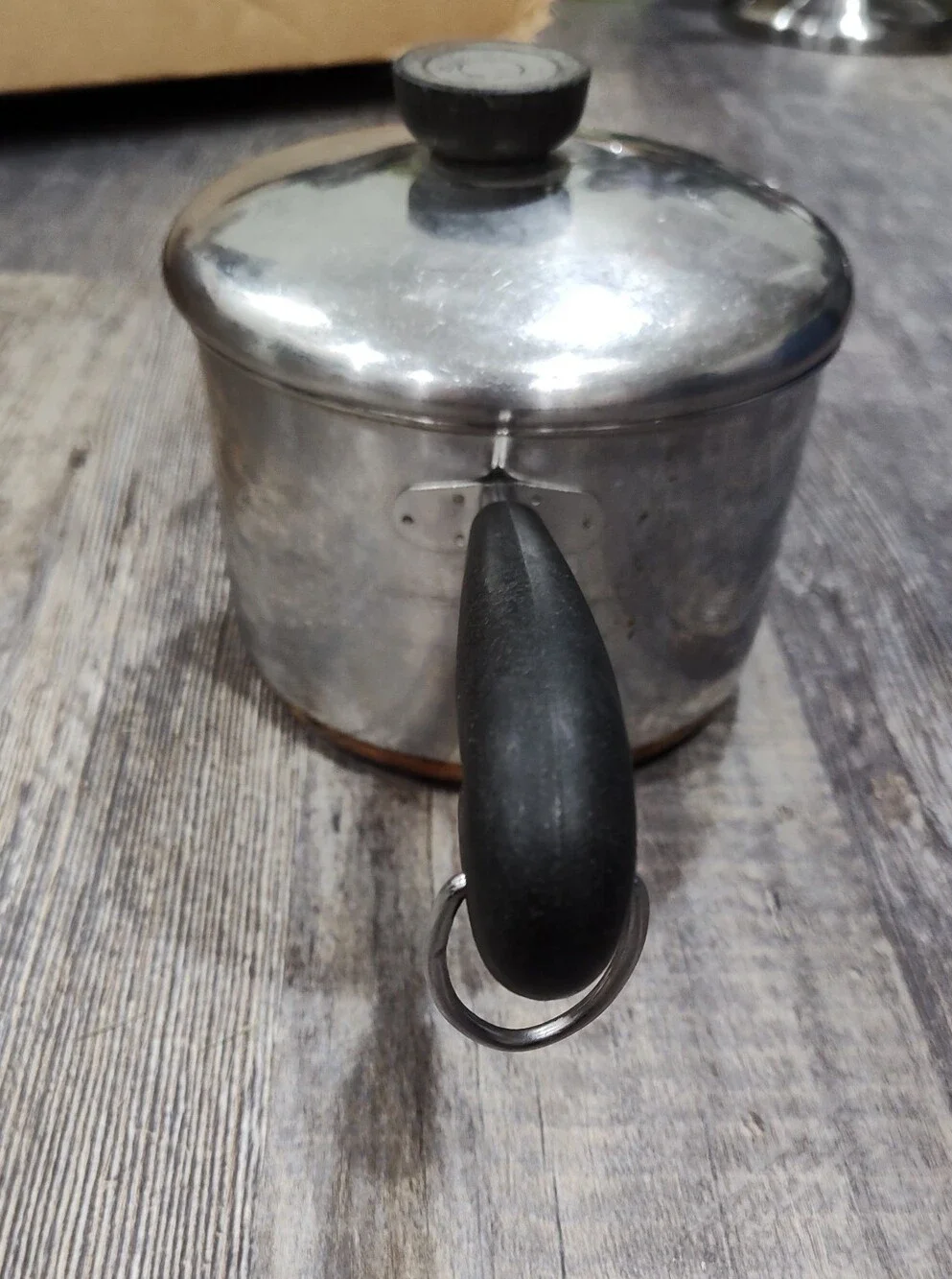 1801 Revere Ware 2 QT Quart Sauce Pan Copper Clad Bottom With Lid Made In USA